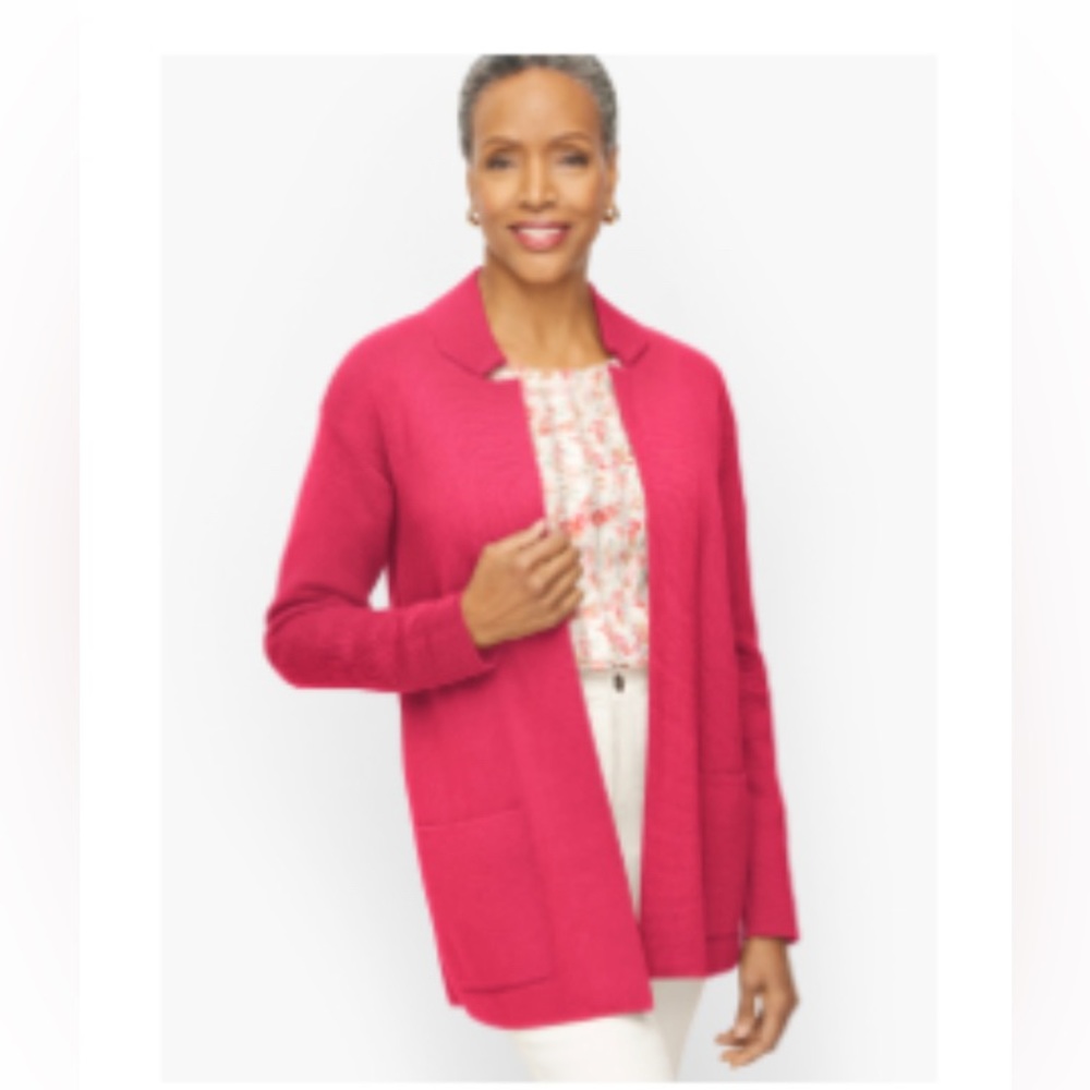 NWT Talbots Rasberry notch collar sweater jacket size 2x